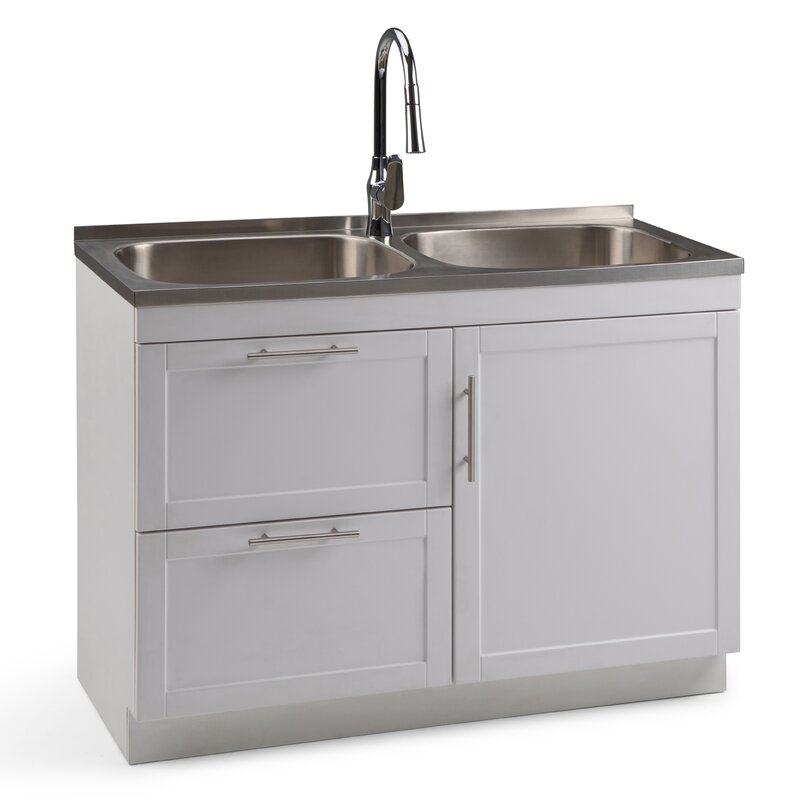 Bothell 46%2522 X 20%2522 Freestanding Laundry Sink With Faucet 